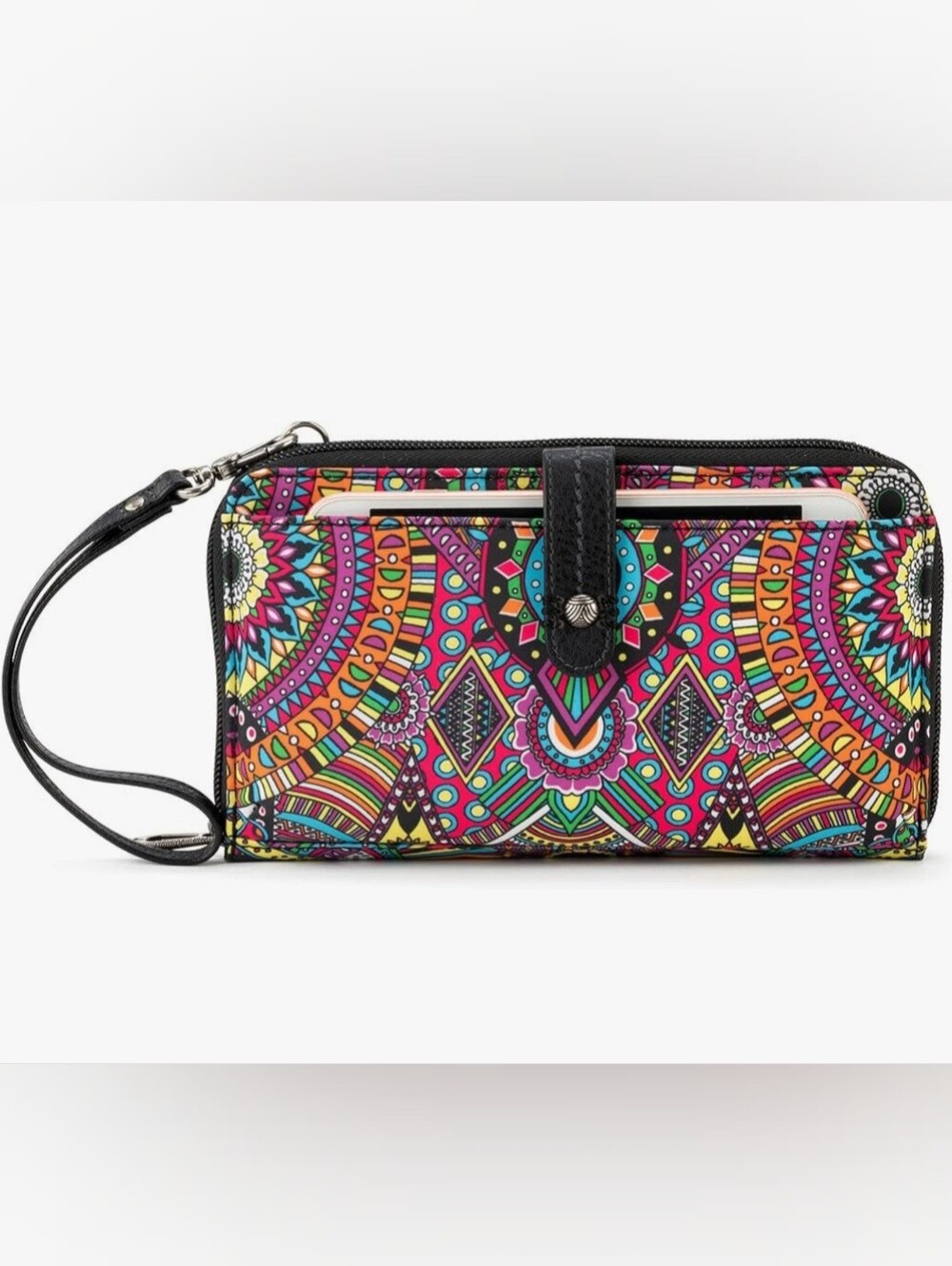 Sakroots Multicolor Mandala Wristlet - Vibrant Patterned Women’s Bag